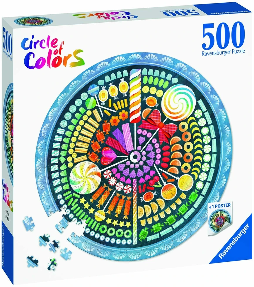 Ravensburger Apvali dėlionė 500 vnt. - Saldainiai