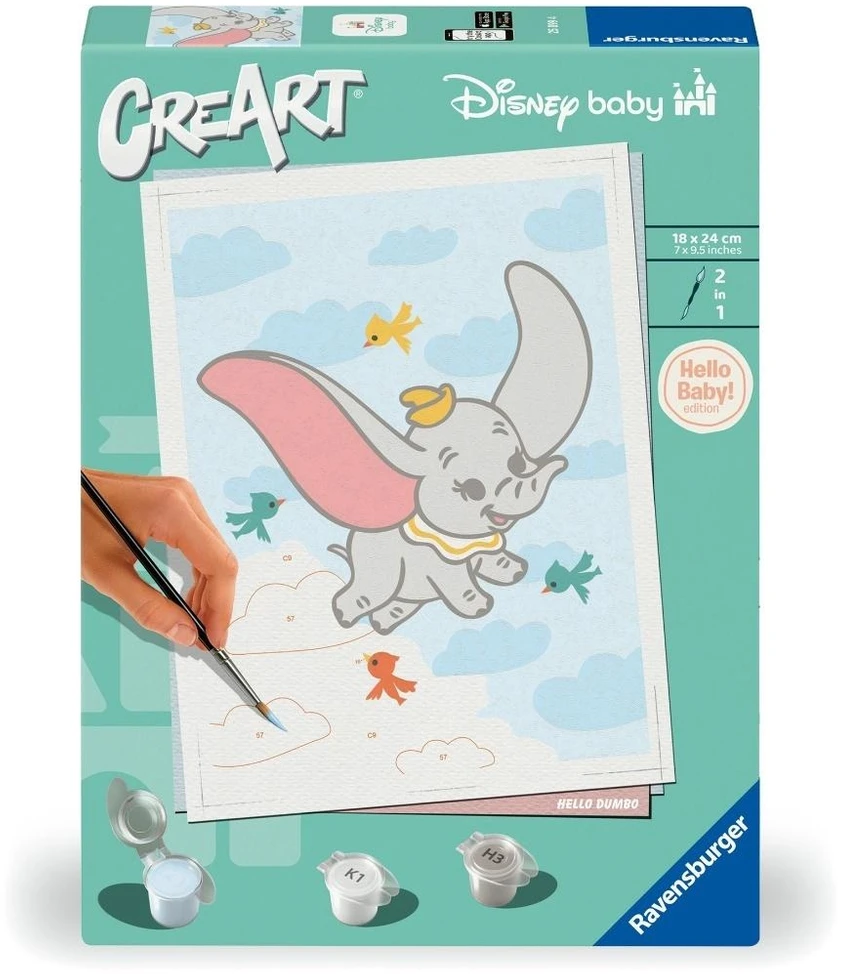 Ravensburger Kūrybinis rinkinys Disney Dumbo piešimui pagal skaičius