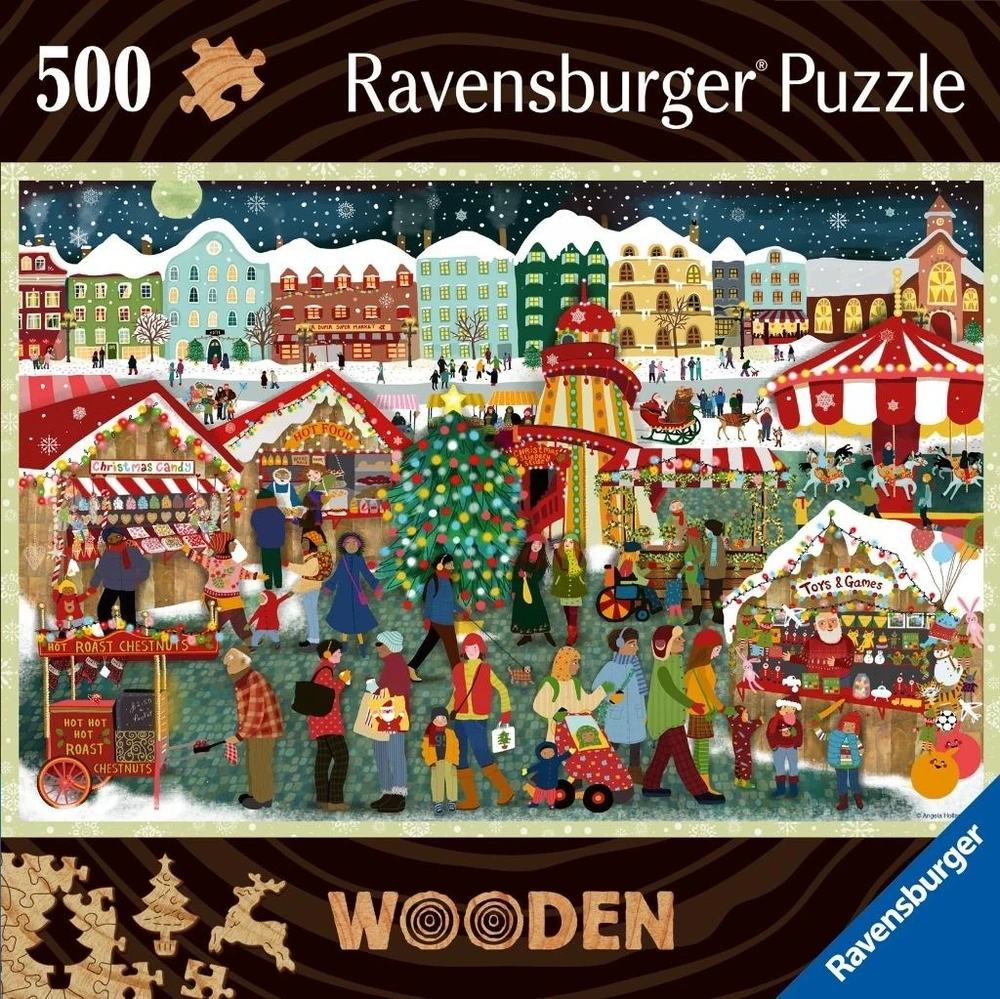 Ravensburger Medinė dėlionė 500 detalių Kalėdų mugė