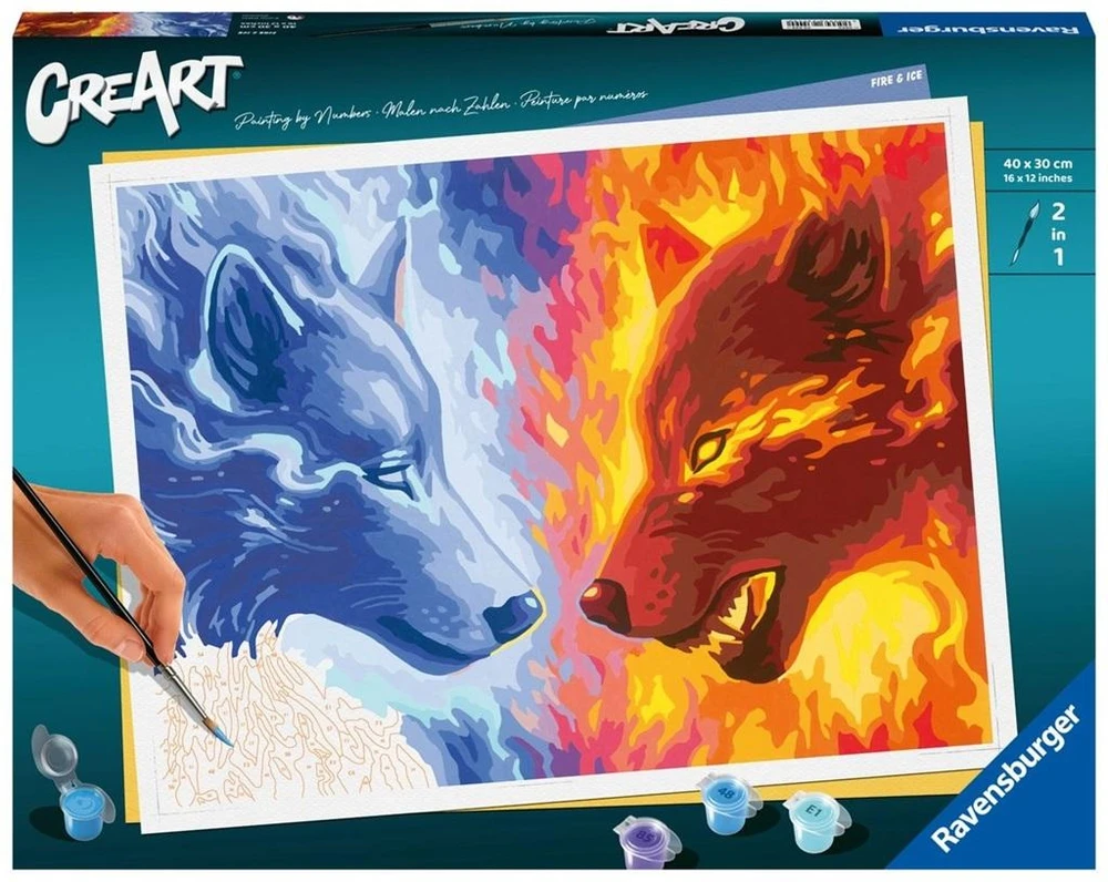 Ravensburger Rankdarbių rinkinys paveikslui tapyti pagal skaičius vilkai