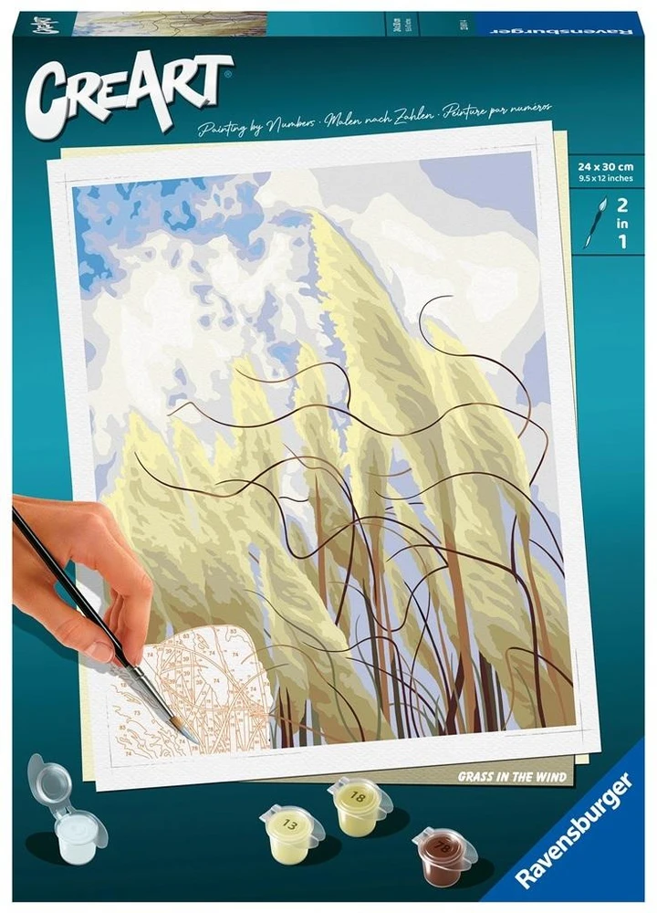 Piešimo pagal skaičius rinkinys CreArt Ravensburger 23611 Grass in the Wind
