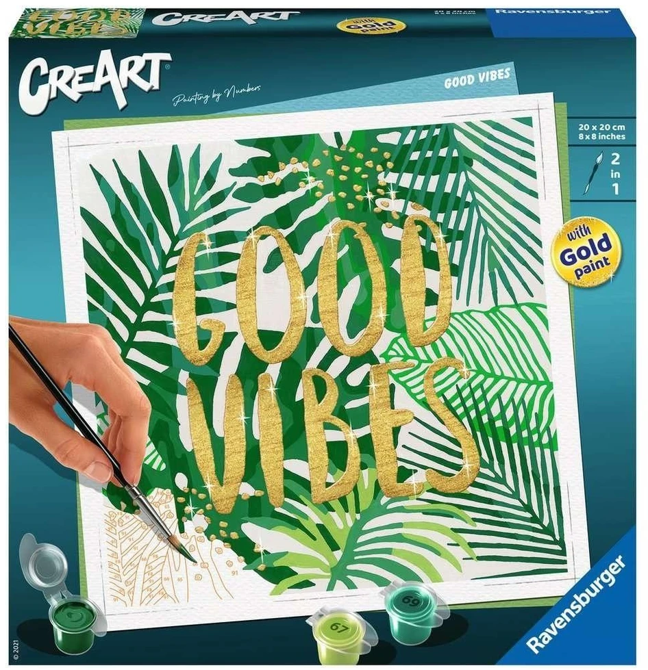 Tapymas pagal skaičius CreArt Good Vibes 28999 Ravensburger 20x20cm