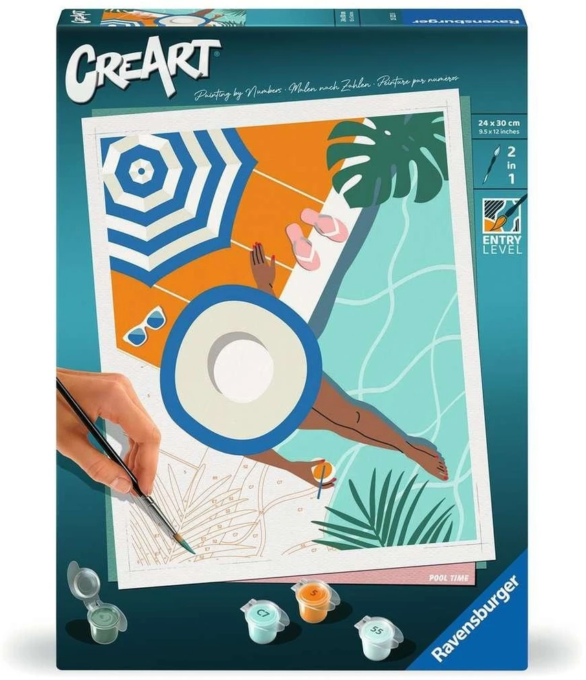 Ravensburger Rankdarbių rinkinys tapybai pagal skaičius CreArt baseino tema