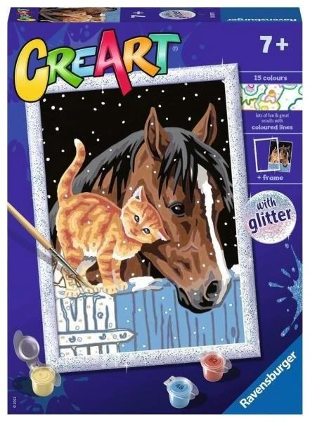 Ravensburger Rankdarbių rinkinys vaikams su arkliu ir katinu