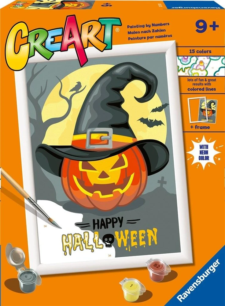 Dėlionė Piešimo pagal skaičius rinkinys CreArt Ravensburger 23712 Happy Halloween