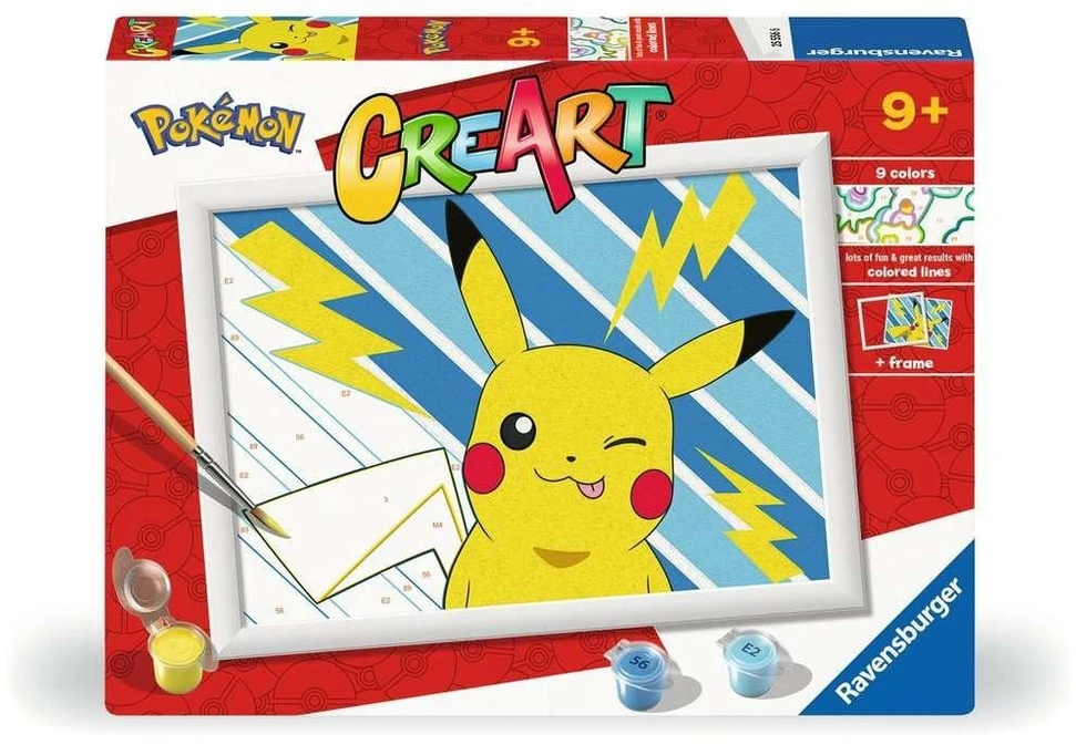Ravensburger Rankdarbių rinkinys vaikams Pikachu piešimui pagal skaičius