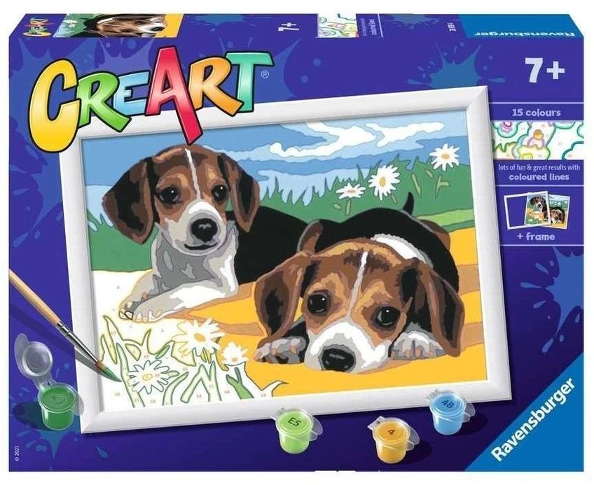 Ravensburger Rankdarbių rinkinys vaikams su Jack Russel šuniukais 24x18cm