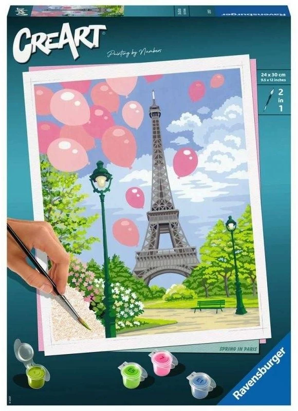 Ravensburger Rinkinys tapybai pagal skaičius pavasaris Paryžiuje