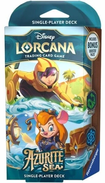 Ravensburger Disney Lorcana: Azurito jūros pradinė kaladė, smaragdas ir safyras