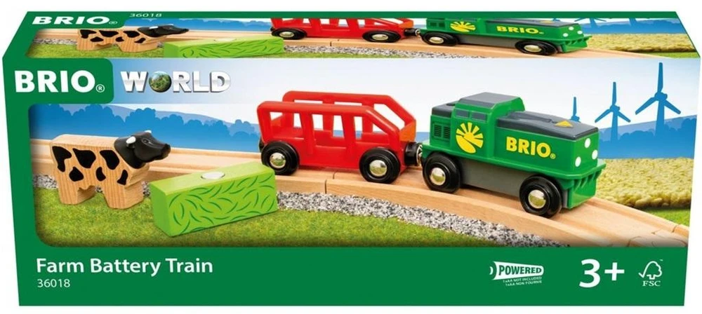 Ravensburger Traukinukas su baterijomis Brio ūkio tema