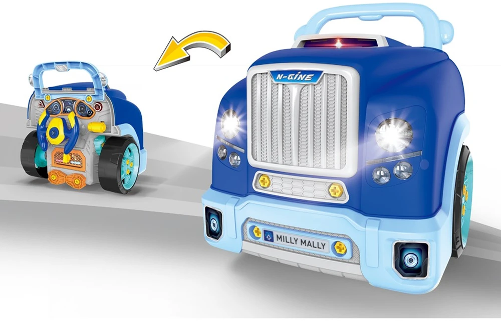 Realistiškas automobilio priekio modelis su atidaromu gaubtu Milly Mally N-GINE mėlynas