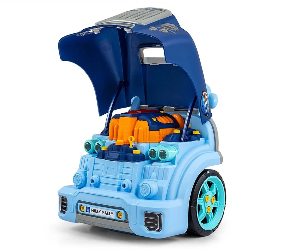 Realistiškas automobilio priekio modelis su atidaromu gaubtu Milly Mally N-GINE mėlynas