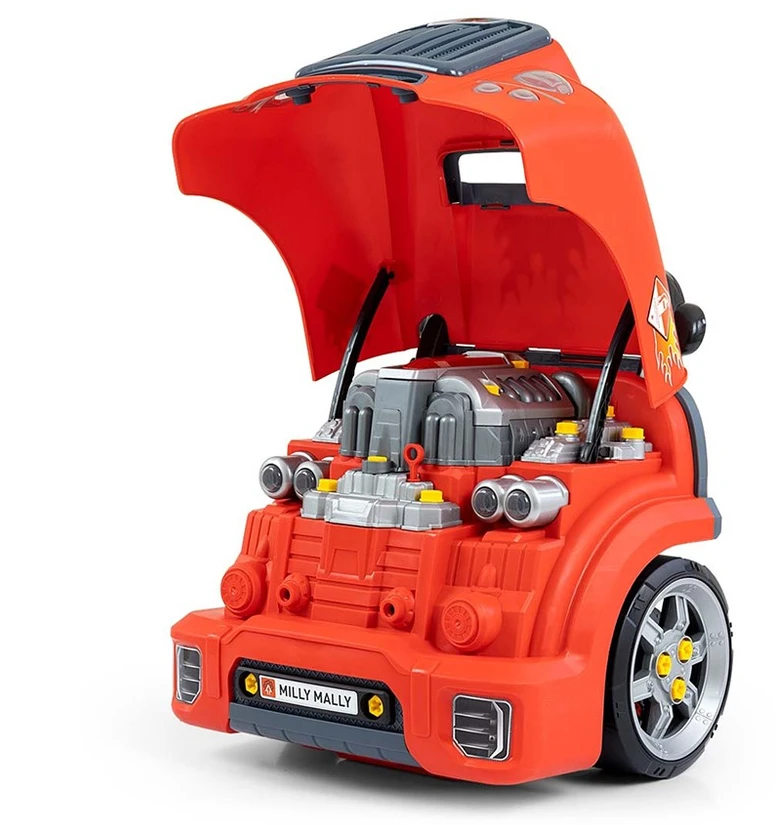 Realistiškas automobilio priekio modelis su atidaromu gaubtu Milly Mally N-GINE raudonas