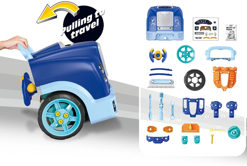 Realistiškas automobilio priekio modelis su atidaromu gaubtu Milly Mally N-GINE mėlynas