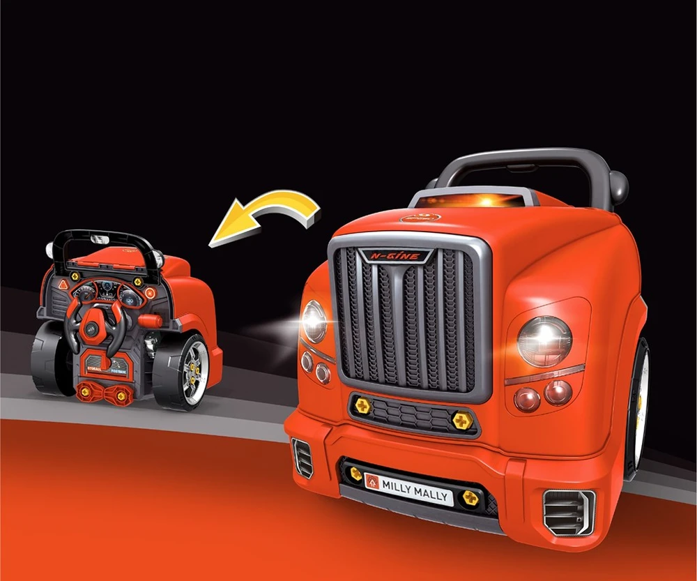 Realistiškas automobilio priekio modelis su atidaromu gaubtu Milly Mally N-GINE raudonas