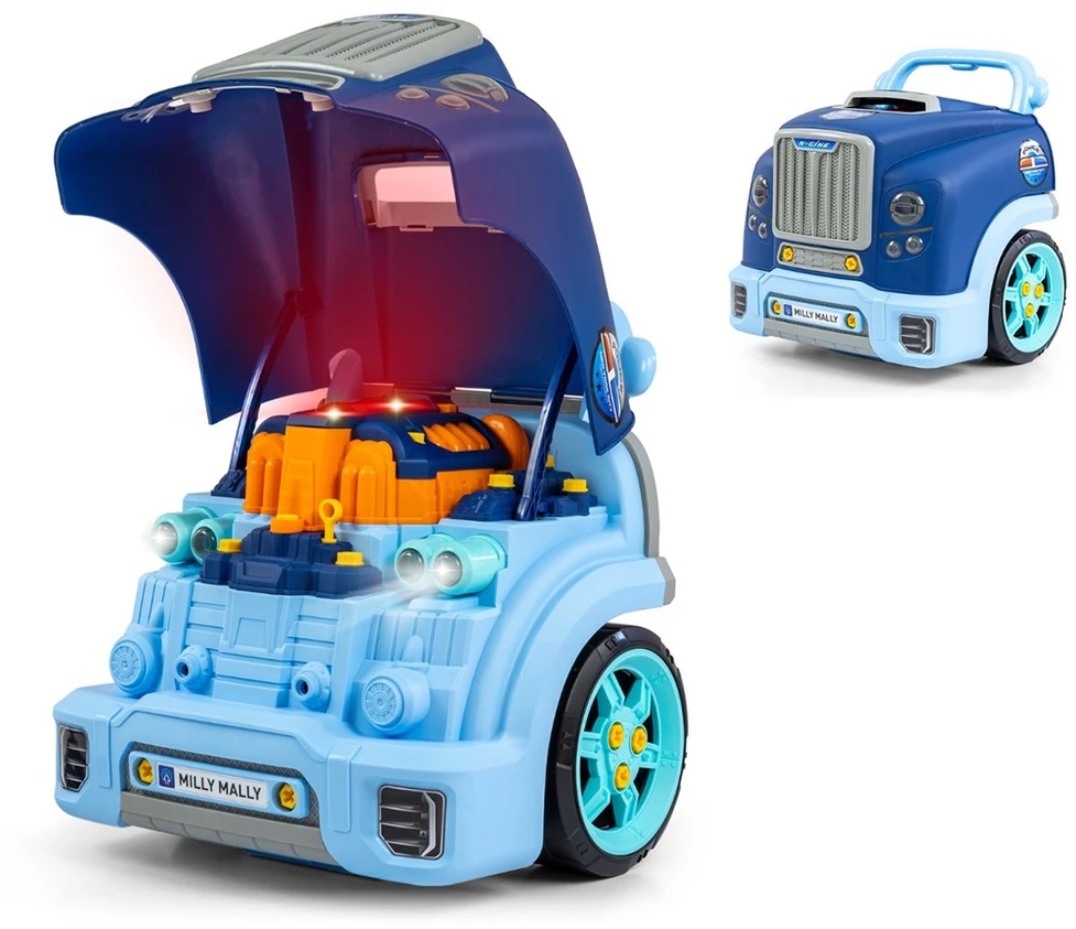 Realistiškas automobilio priekio modelis su atidaromu gaubtu Milly Mally N-GINE mėlynas