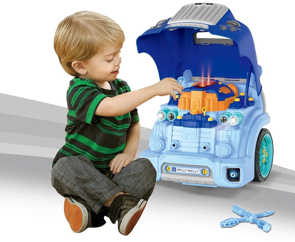 Realistiškas automobilio priekio modelis su atidaromu gaubtu Milly Mally N-GINE mėlynas