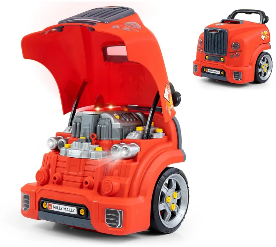 Realistiškas automobilio priekio modelis su atidaromu gaubtu Milly Mally N-GINE raudonas