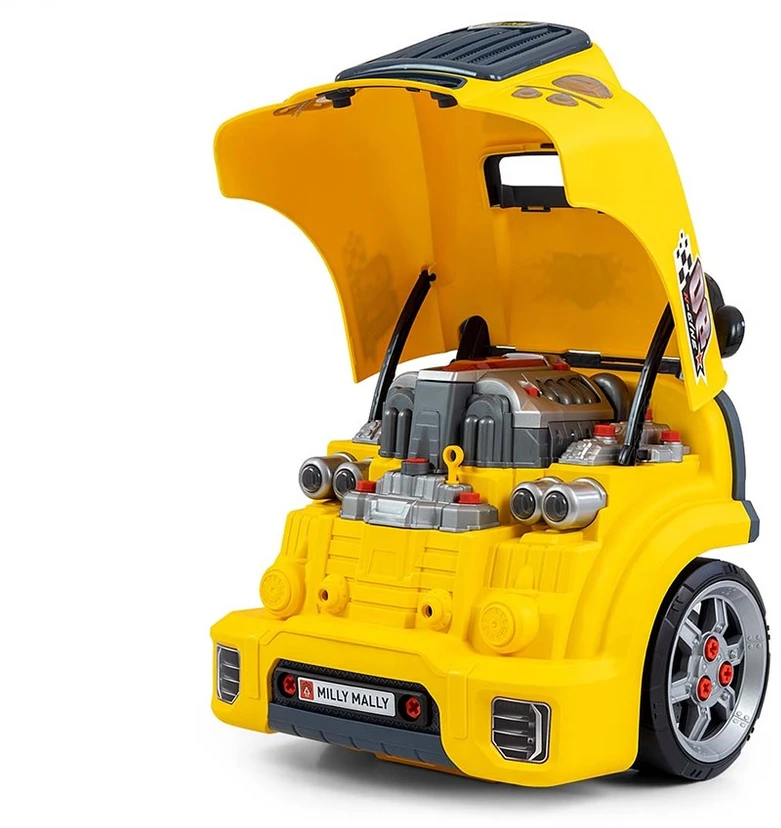 Milly Mally Rinkinys Mechanikų dirbtuvių rinkinys, išardytas variklis, n-gine, geltonas