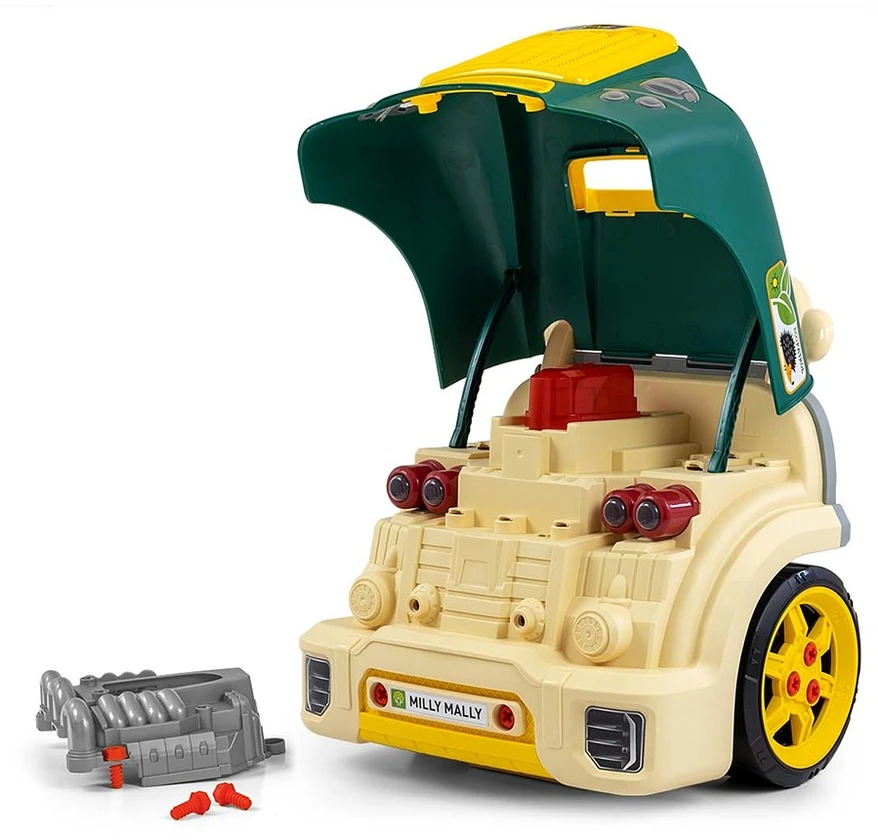 Realistiškas automobilio priekis su atidaromu gaubtu Milly Mally N-GINE žalias modelis