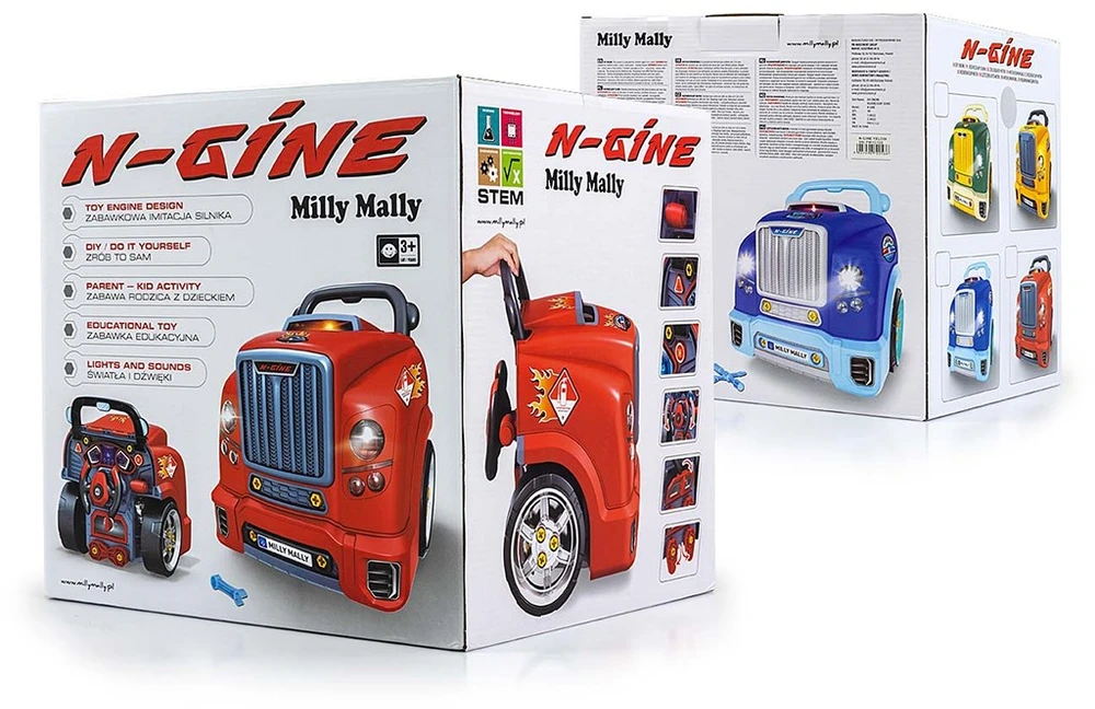 Realistiškas automobilio priekis su atidaromu gaubtu Milly Mally N-GINE žalias modelis