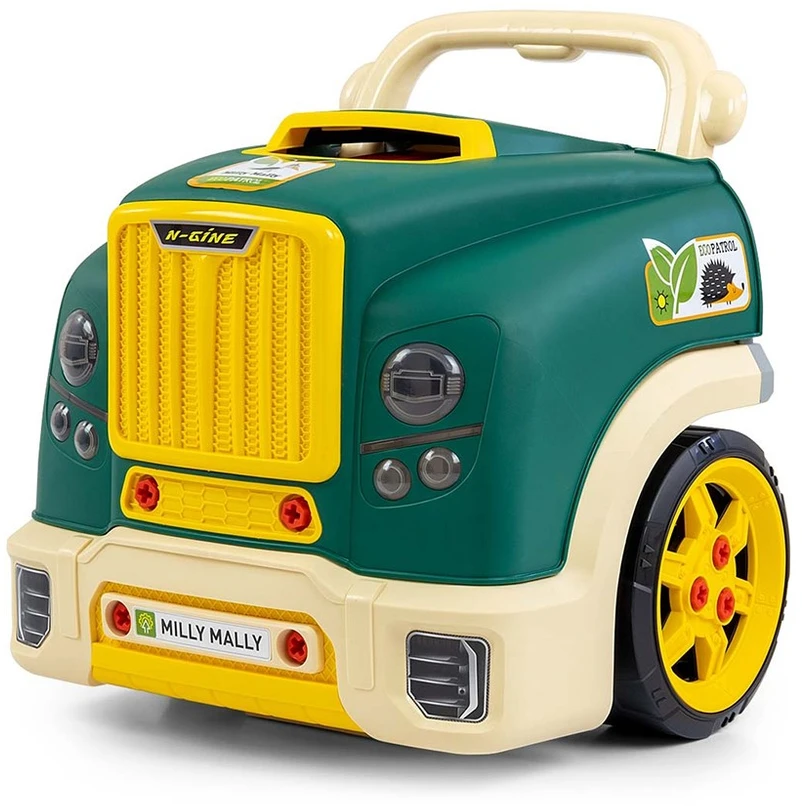 Realistiškas automobilio priekis su atidaromu gaubtu Milly Mally N-GINE žalias modelis