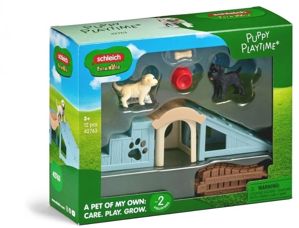 Schleich Žaislinis šuniukų žaidimų aikštelės komplektas