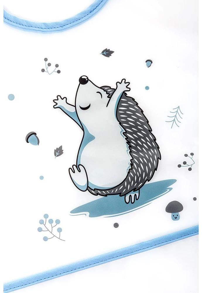 Akuku kūdikio seilinukas ilgomis su užsegimu ir kišenėle, Hedgehog, A0520 30x30 cm