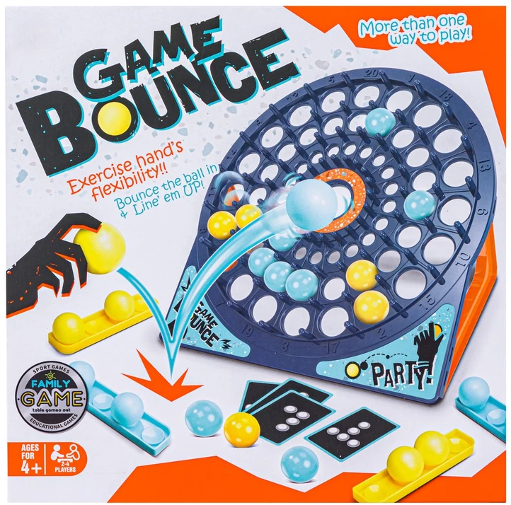Šeimyninis žaidimas Bounce Game su kortomis ir kamuoliukais