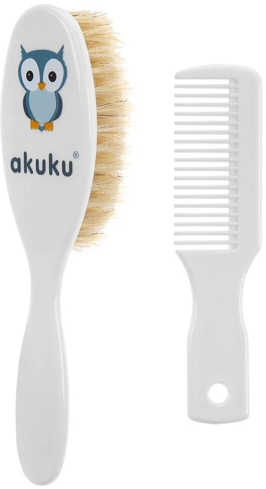 AKUKU natūralių šerių plaukų šepetys ir šukos, A0307