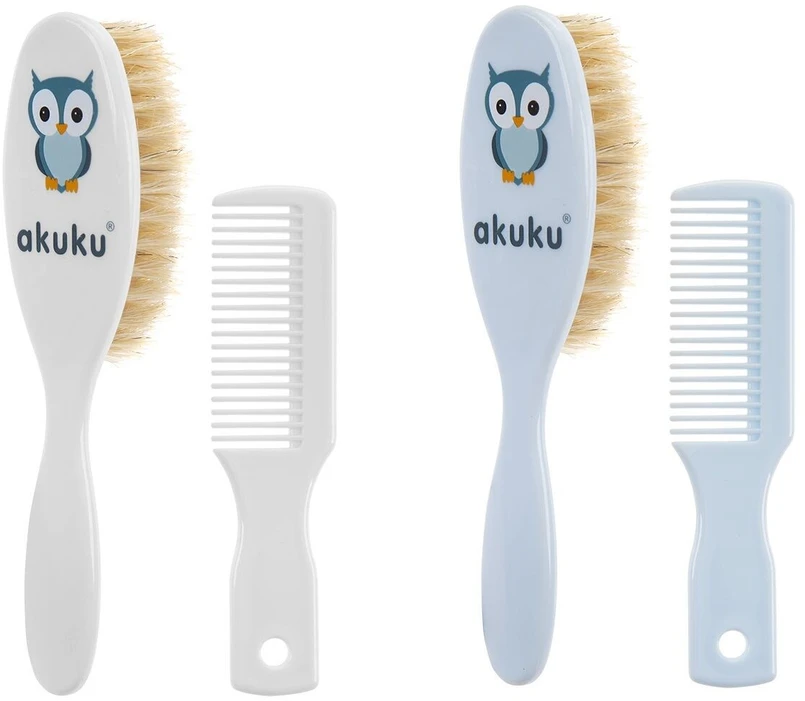 AKUKU natūralių šerių plaukų šepetys ir šukos, A0307