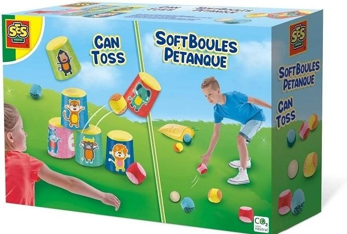 SES Stalo žaidimas su minkštomis kamuoliukėmis metimui