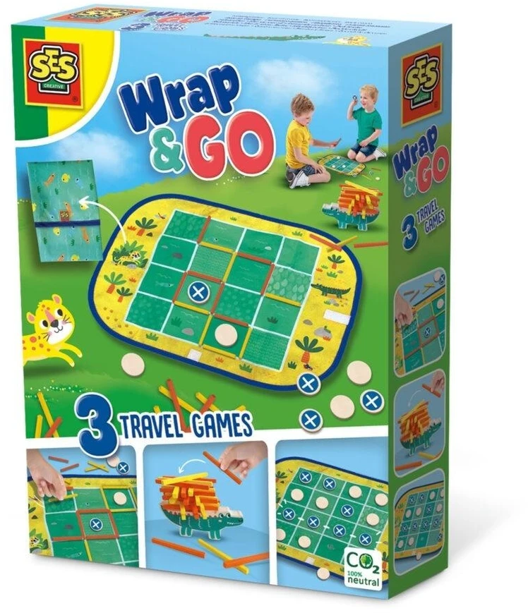 SES Stalo žaidimų rinkinys Wrap&Go 3in1 kelionėms