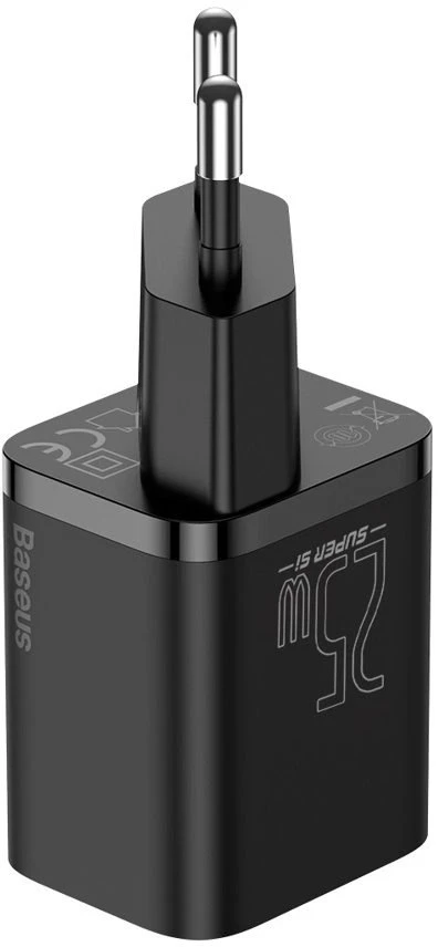 Sieninis įkroviklis Baseus Super Si 1C 25W USB Type C juodas