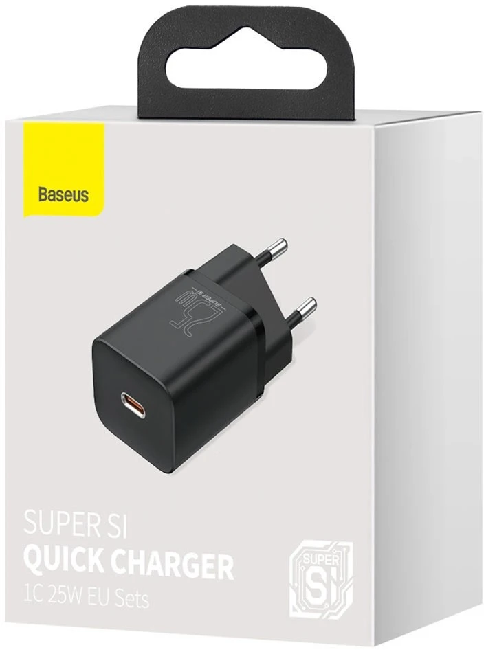 Sieninis įkroviklis Baseus Super Si 1C 25W USB Type C juodas