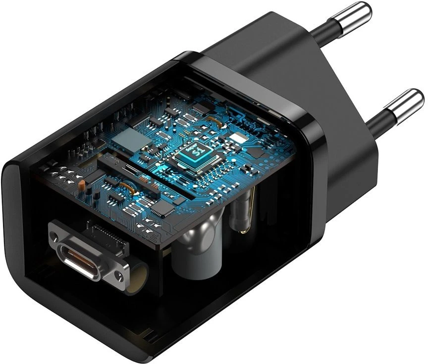 Sieninis įkroviklis Baseus Super Si 1C 25W USB Type C juodas