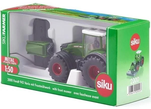 Siku Žaislinis traktorius Fendt 942 Vario su priekinę žoliapjove S2000