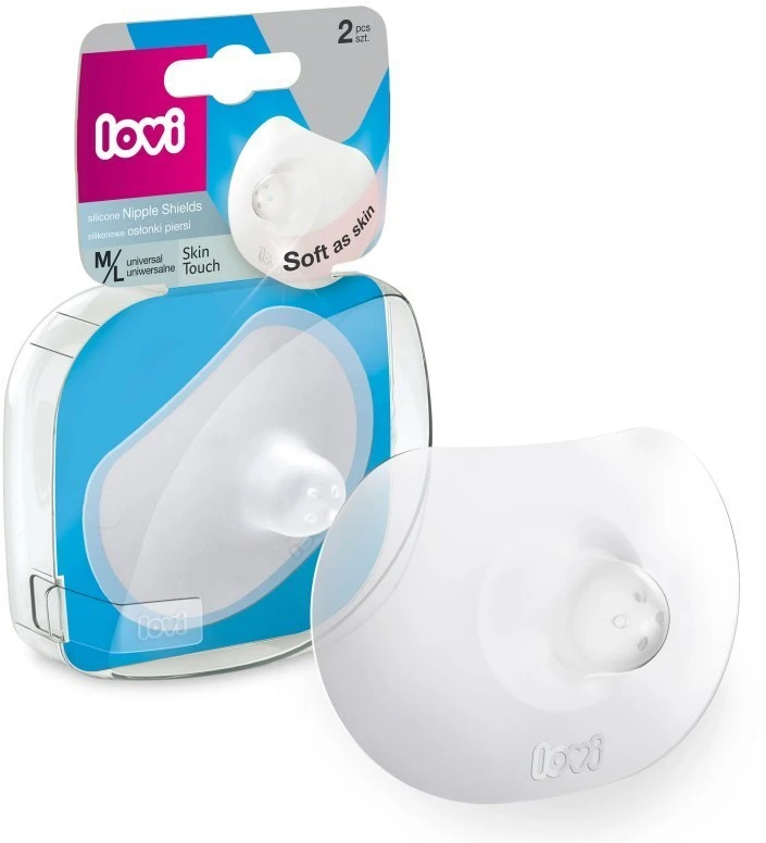 LOVI 5/606 Silikoniniai krūtų skydeliai Skin Touch 2 vnt. M/L