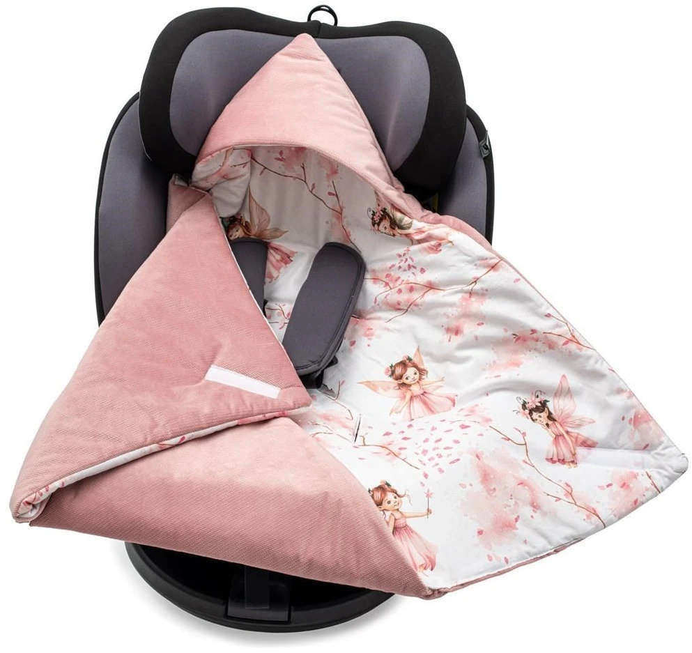 Šiltas vystyklas-antklodė automobilinei kėdutei New Baby Love Teddy Bear rožinis