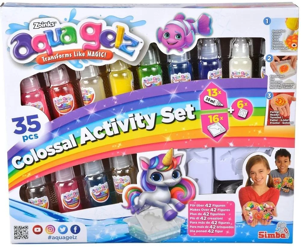 Simba Rinkinys Aqua Gelz XXL su 13 gelio buteliukų ir 16 formelių