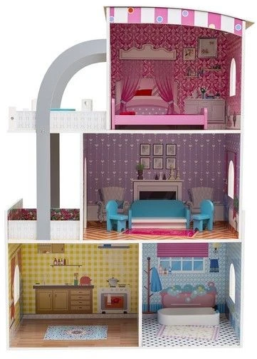 Šiuolaikinė prabangi vila – lėlių namelis Barbie