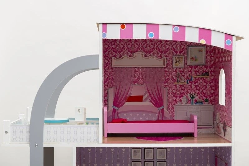 Šiuolaikinė prabangi vila – lėlių namelis Barbie