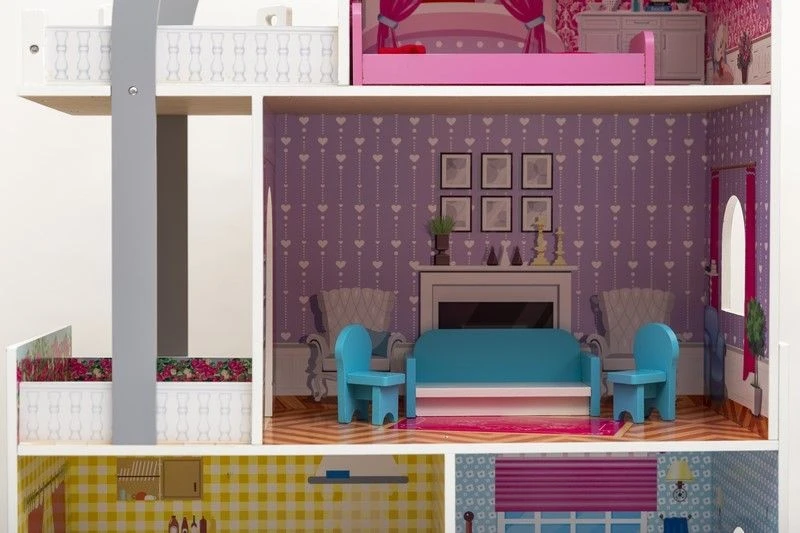 Šiuolaikinė prabangi vila – lėlių namelis Barbie