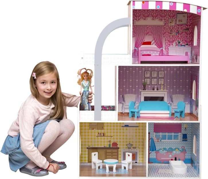 Šiuolaikinė prabangi vila – lėlių namelis Barbie