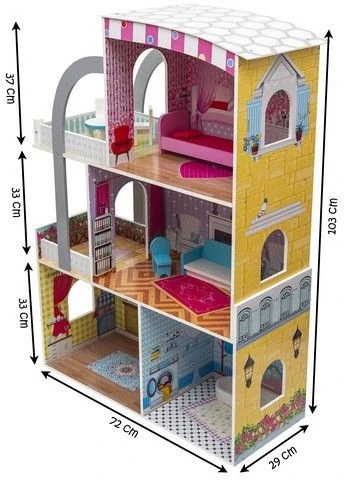 Šiuolaikinė prabangi vila – lėlių namelis Barbie