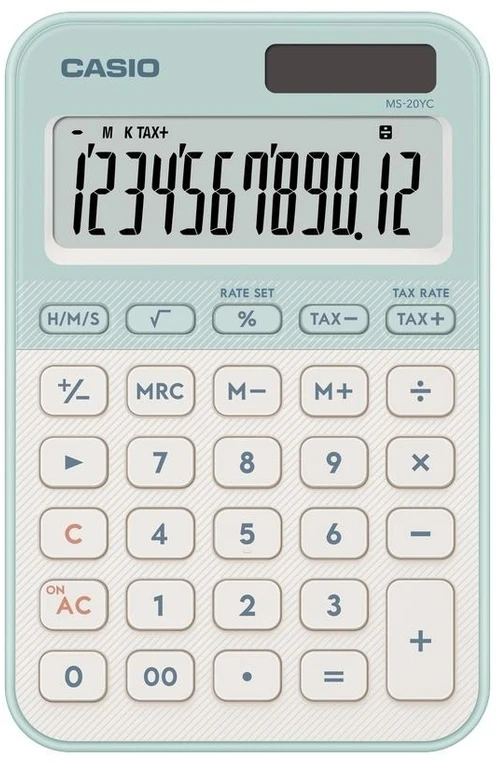 Skaičiuotuvas Casio MS-20YC-LGN dideliu ekranu