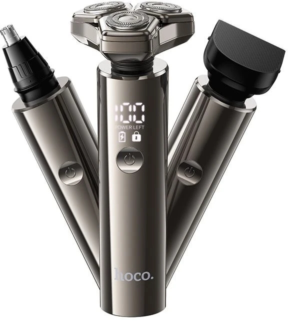 Shaving set 3in1 Hoco HP36 metal pilka