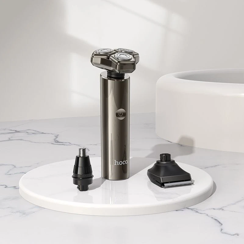 Shaving set 3in1 Hoco HP36 metal pilka