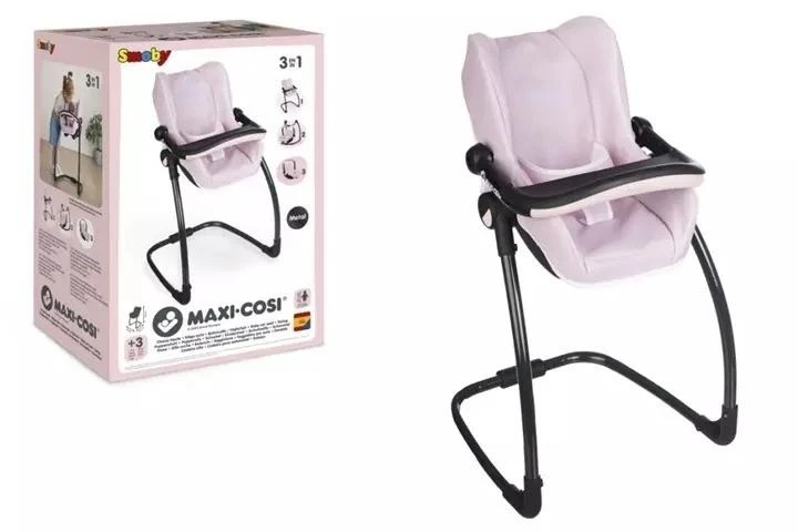 Smoby Aukštas rožinis lėlių kėdutė 3in1 su staliuku ir supynėmis