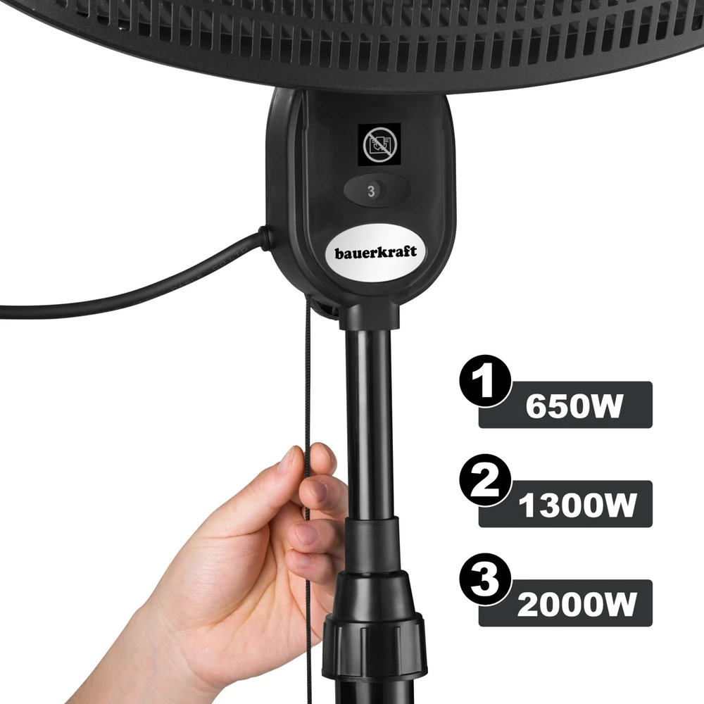Sodo skėtis, elektrinis terasos šildytuvas, stovimas, pakabinamas, 2000W Bauerkraft